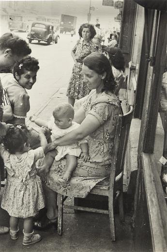 HELEN LEVITT (1913-2009) N.Y. (four seated people) * N.Y. (three women) * N.Y. (seated mother with children) * N.Y. (women on a stoop).